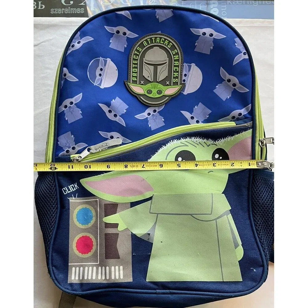 Kids School‎ Backpack, Star Wars Mandalorian Grogu Baby Yoda Blue The Child